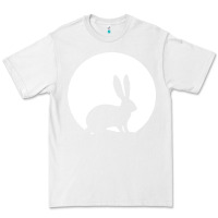 White bunny and full moon funny Premium Tee - artisFamous