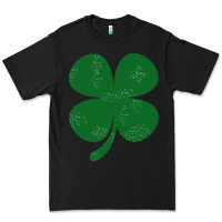 Black distressed green four leaf clover Premium Tee - artisFamous