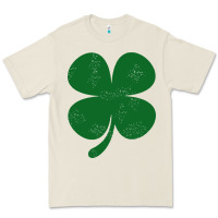 Bone distressed green four leaf clover Premium Tee - artisFamous