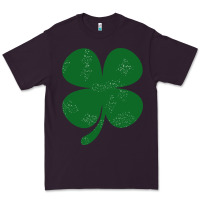 Plum distressed green four leaf clover Premium Tee - artisFamous