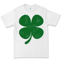 White distressed green four leaf clover Premium Tee - artisFamous