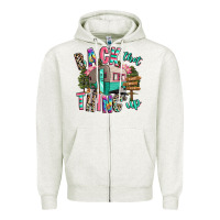 Oatmeal Heather back that thing up camping Zipper Hoodie - RanaPortraitStore