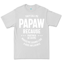 Dove Grey Mens They Call Me Papaw Because Partner In Crime - Dad & Grandpa Birth Premium Tee - artisFamous