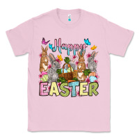 Bubblegum Pink Happy Easter bunnys Classic Tee - OliviaCreatesArt