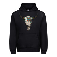 Black Cowhide Bull Skull Urban Hoodie - Jasminsmagicworld