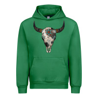 Emerald Cowhide Bull Skull Urban Hoodie - Jasminsmagicworld