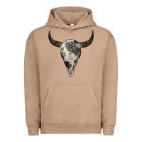Pigment Burro Cowhide Bull Skull Urban Hoodie - Jasminsmagicworld