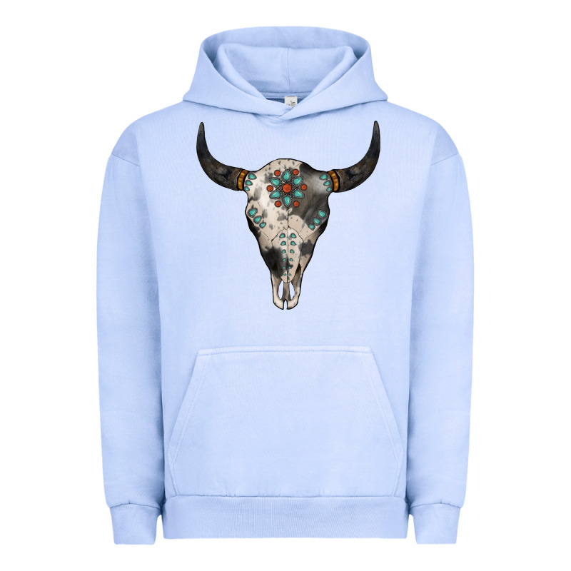 Cowhide Bull Skull Urban Hoodie by Jasminsmagicworld | Teevron