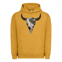 Pigment Peanut Butter Cowhide Bull Skull Urban Hoodie - Jasminsmagicworld
