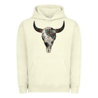Pigment Pistachio Cowhide Bull Skull Urban Hoodie - Jasminsmagicworld