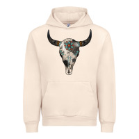 Sandshell Cowhide Bull Skull Urban Hoodie - Jasminsmagicworld