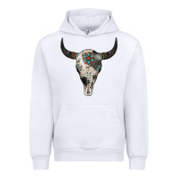 White Cowhide Bull Skull Urban Hoodie - Jasminsmagicworld