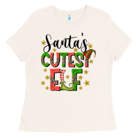 Bone santas cutest elf Ladies Tee - CowhideDigitalArt
