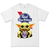 White Baby Yoda Hugs Pabst Blue Ribbon Beer Premium Tee - artisFamous