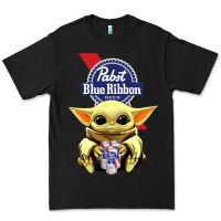 Black Baby Yoda Hugs Pabst Blue Ribbon Beer Premium Tee - artisFamous