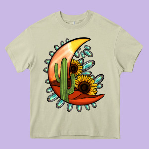 Desert Moon Heavy Core Tee Designed By Jasminsmagicworld