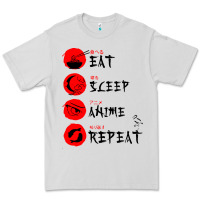 Dove Grey eat sleep anime repeat japanese Premium Tee - artisFamous
