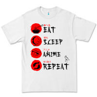 White eat sleep anime repeat japanese Premium Tee - artisFamous