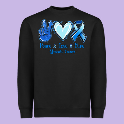 Peace Love Cure Stomach Cancer Heavyweight Sweatshirt Designed By Jasminsmagicworld