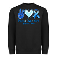 Black Peace Love Cure Stomach Cancer Heavyweight Sweatshirt - Jasminsmagicworld