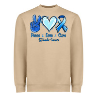 Mushroom Peace Love Cure Stomach Cancer Heavyweight Sweatshirt - Jasminsmagicworld