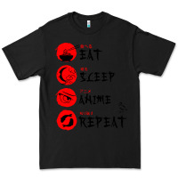 Black eat sleep anime repeat japanese Premium Tee - artisFamous