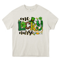 Cream St. Patrick's Day One lucky Nurse Heavy Core Tee - OliviaCreatesArt