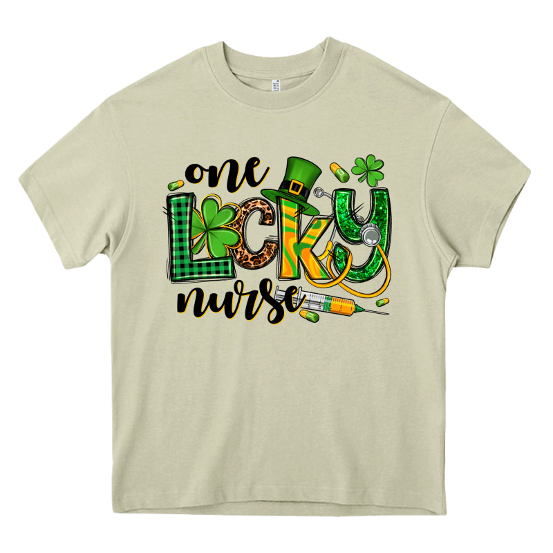 St. Patrick's Day One Lucky Nurse Heavy Core Tee by OliviaCreatesArt | Teevron