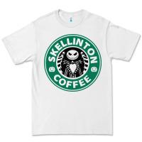 White skeleton coffee halloween Premium Tee - artisFamous