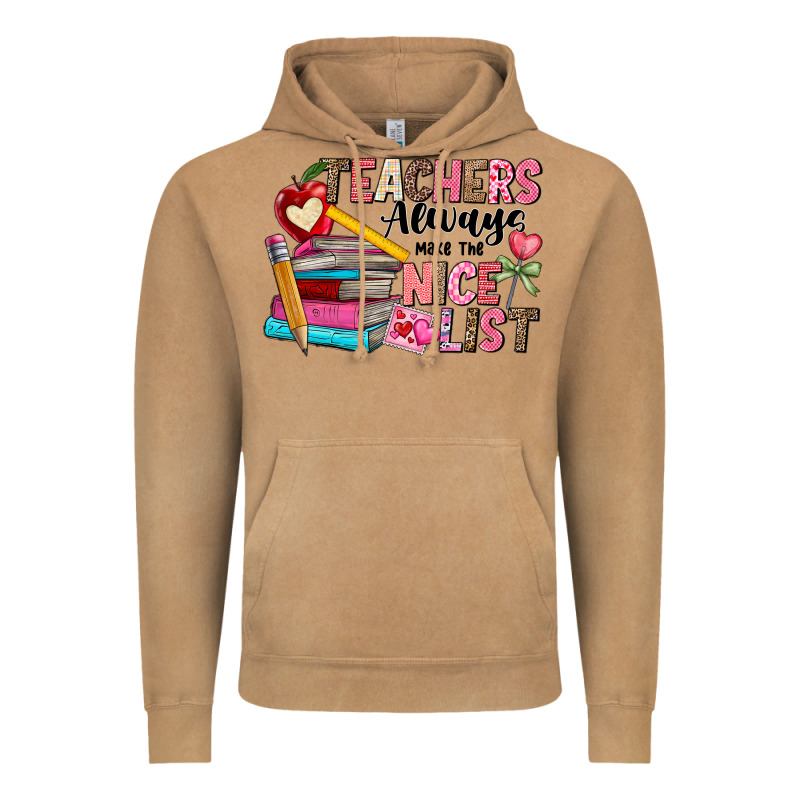 Teachers Always Make The Nice List Vintage Hoodie by CowhideDigitalArt | Teevron