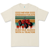 Bone never underestimate an old man with a tractor retro vintage Premium Tee - artisFamous