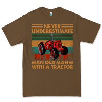 Cacao never underestimate an old man with a tractor retro vintage Premium Tee - artisFamous