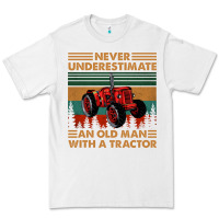 White never underestimate an old man with a tractor retro vintage Premium Tee - artisFamous