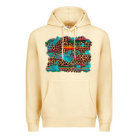 Pina Colada western serape leopard bull skull turquoise  background Premium Hoodie - Artiststas