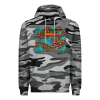 Slate Camo western serape leopard bull skull turquoise  background Premium Hoodie - Artiststas