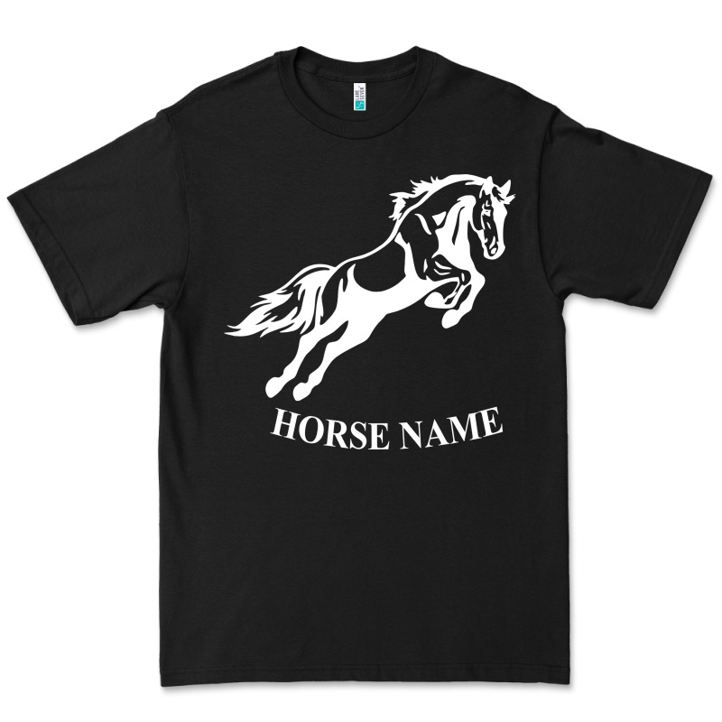 Personalised Horse Printed Equestrian Riding Cob Jumping Rider Horse Premium Tee by artisFamous | Teevron