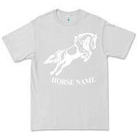 Dove Grey Personalised Horse Printed Equestrian Riding Cob Jumping Rider Horse Premium Tee - artisFamous