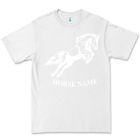 White Personalised Horse Printed Equestrian Riding Cob Jumping Rider Horse Premium Tee - artisFamous