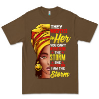 Cacao black history month shirt african woman afro i am the storm t shirt Premium Tee - artisFamous