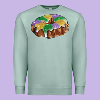 Mardi Gras King Cake Premium Sweatshirt Designed By Ranaportraitstore
