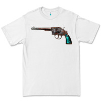 White Revolver Handgun Premium Tee - artisFamous