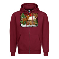 Burgundy Christmas cookies buffalo plaid Zipper Hoodie - Jasminsmagicworld