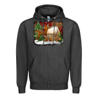Charcoal Heather Christmas cookies buffalo plaid Zipper Hoodie - Jasminsmagicworld