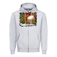 Heather Grey Christmas cookies buffalo plaid Zipper Hoodie - Jasminsmagicworld
