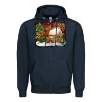 Navy Christmas cookies buffalo plaid Zipper Hoodie - Jasminsmagicworld