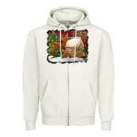 Oatmeal Heather Christmas cookies buffalo plaid Zipper Hoodie - Jasminsmagicworld