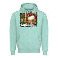 Seafoam Christmas cookies buffalo plaid Zipper Hoodie - Jasminsmagicworld