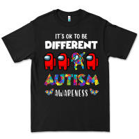 Black a.mong us it's o.kay to be different autism awareness t shirt Premium Tee - artisFamous