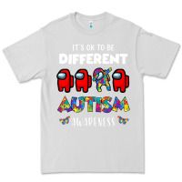 Dove Grey a.mong us it's o.kay to be different autism awareness t shirt Premium Tee - artisFamous
