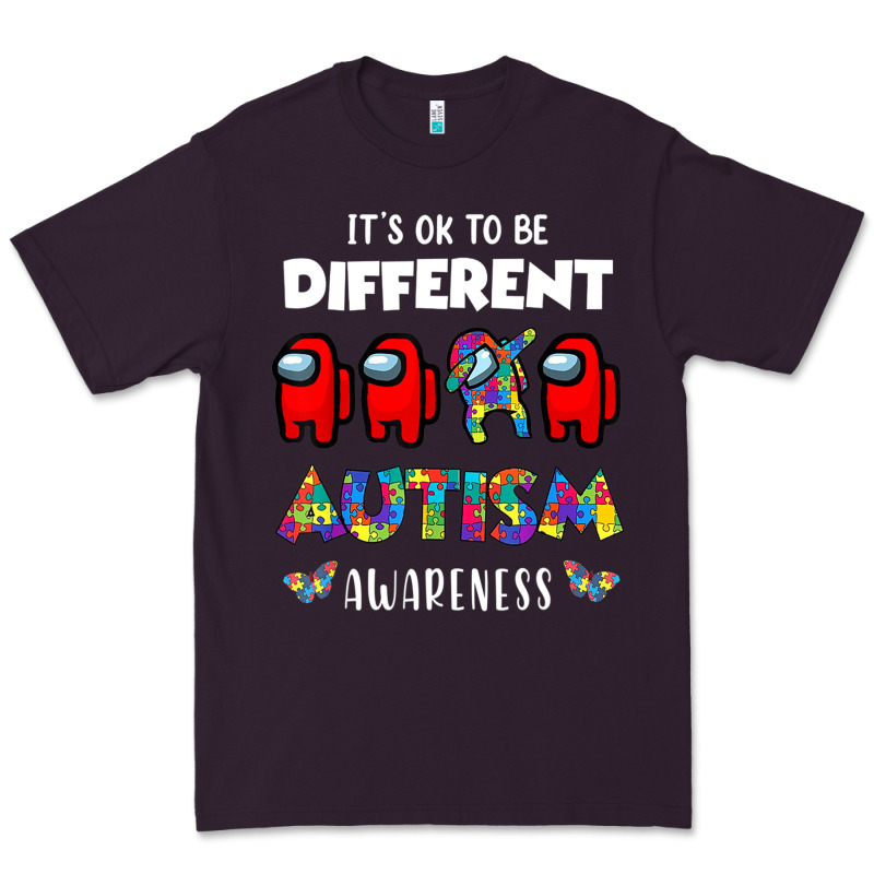 A.mong Us It's O.kay To Be Different Autism Awareness T Shirt Premium Tee by artisFamous | Teevron